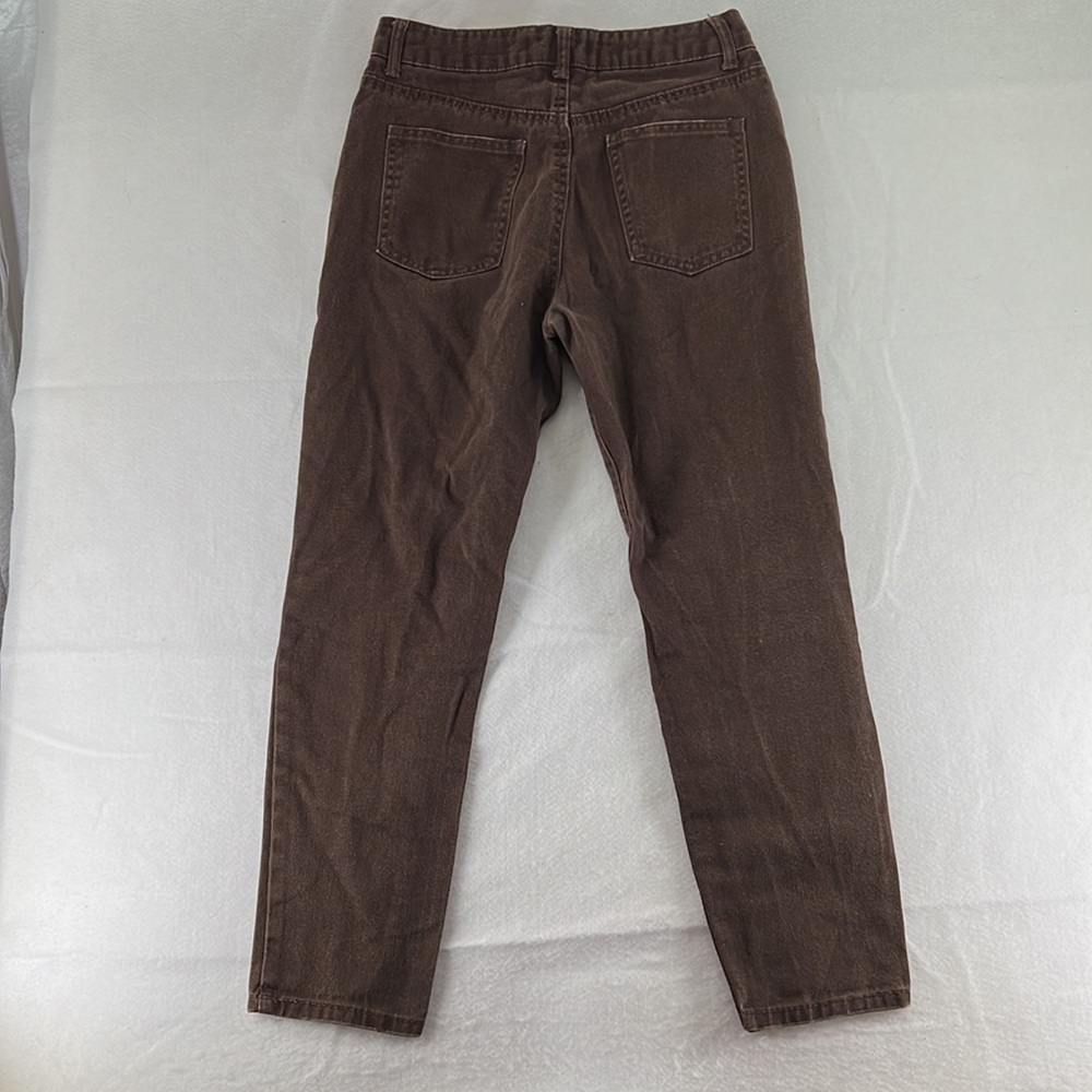 Refuge Brown Jeans Mom Skinny Straight Ankle High Rise Juniors Size 5 Pants - Picture 3 of 10